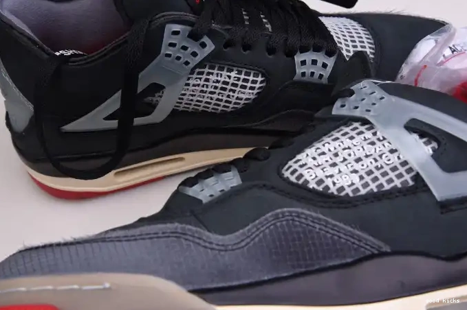 Cheap Off White x Air Jordan 4 Bred Retro CV9388-001 0507